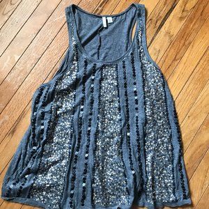 CATO PLUS SIZE GRAY TANK W/SEQUINS 18/20